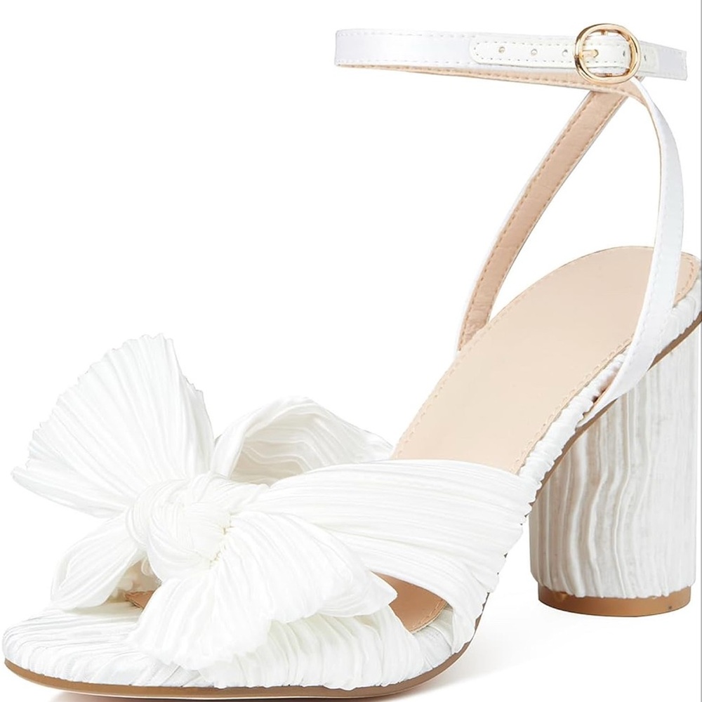 White Ankle Strap Heels